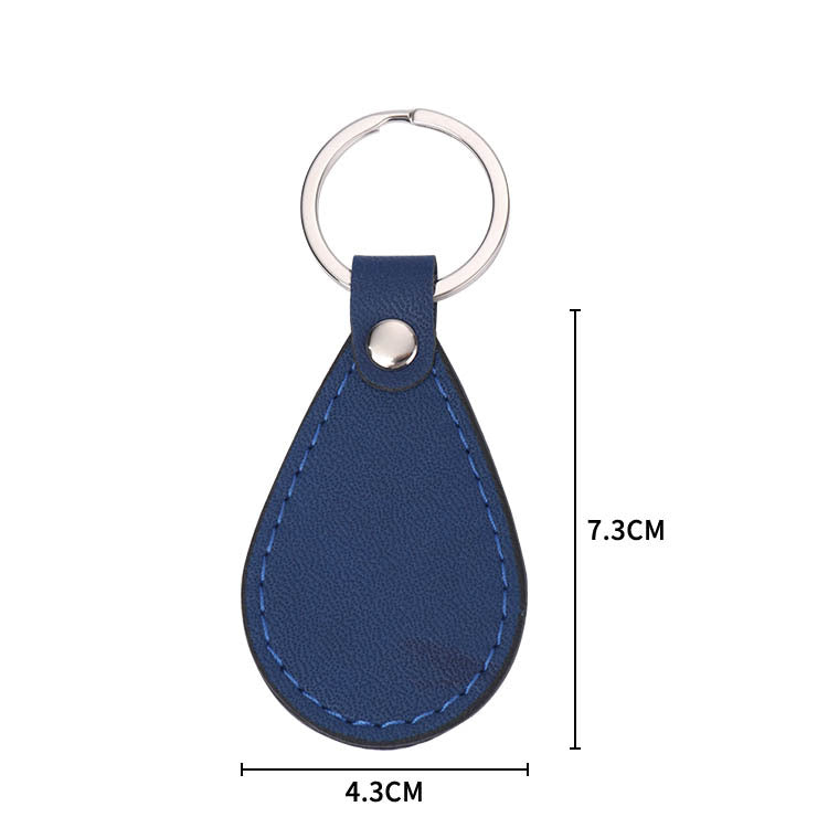 PU Leather Oval Metal Leather Keychain Leather Jewelry