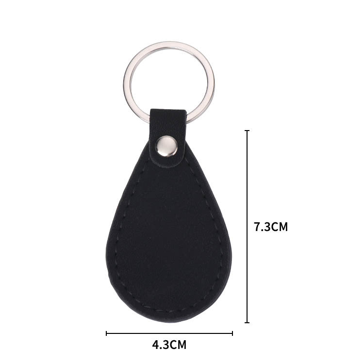 PU Leather Oval Metal Leather Keychain Leather Jewelry