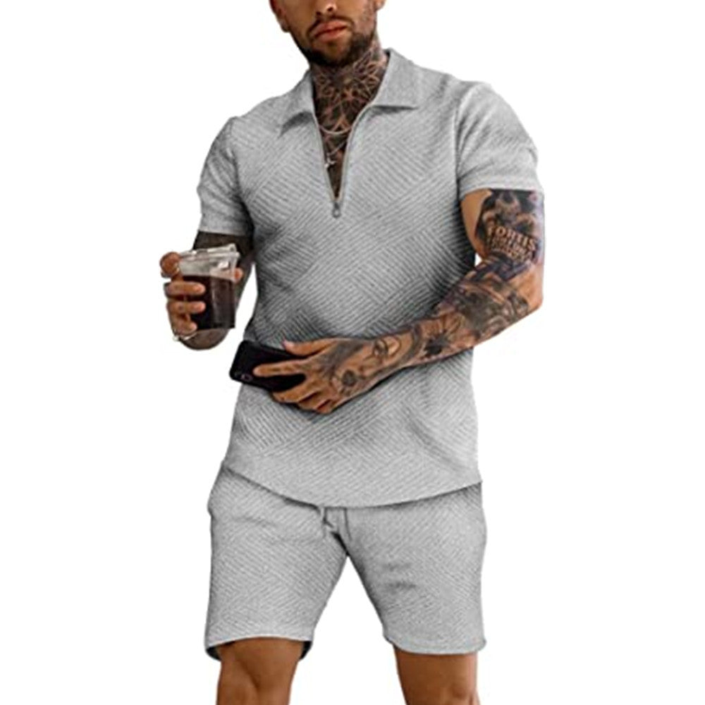 Men's Polo Short-sleeved Shorts Sports And Leisure Two-piece Suit